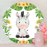 Aperturee - Circle Little Cute Horse Round Birthday Backdrop